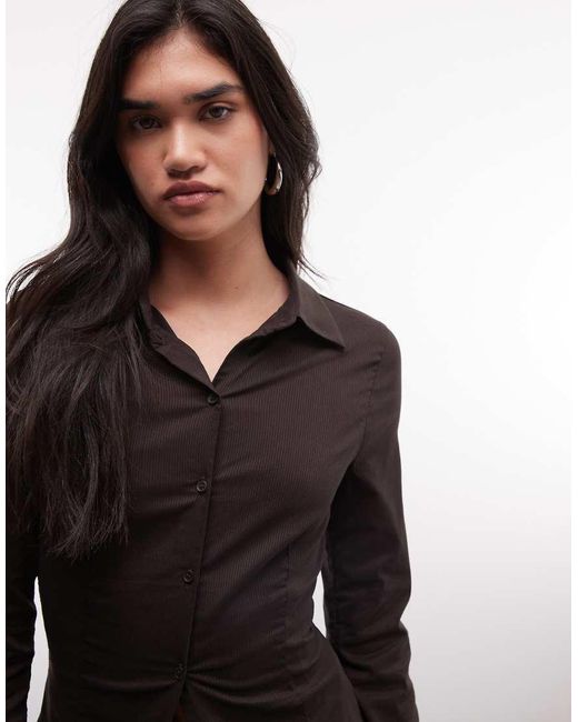 Monki Black Fitted Shirt