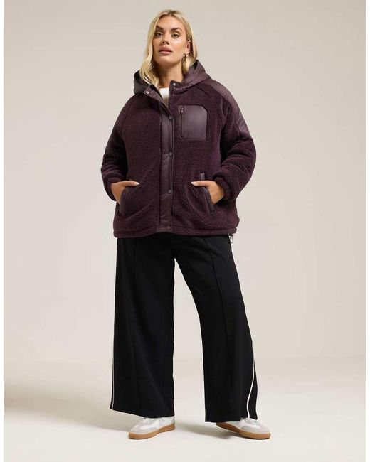 Yours Clothing Purple Teddy Borg Jacket