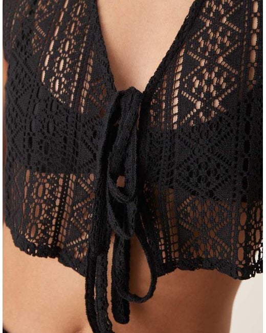 Aray Black Lace Beach Waistcoat