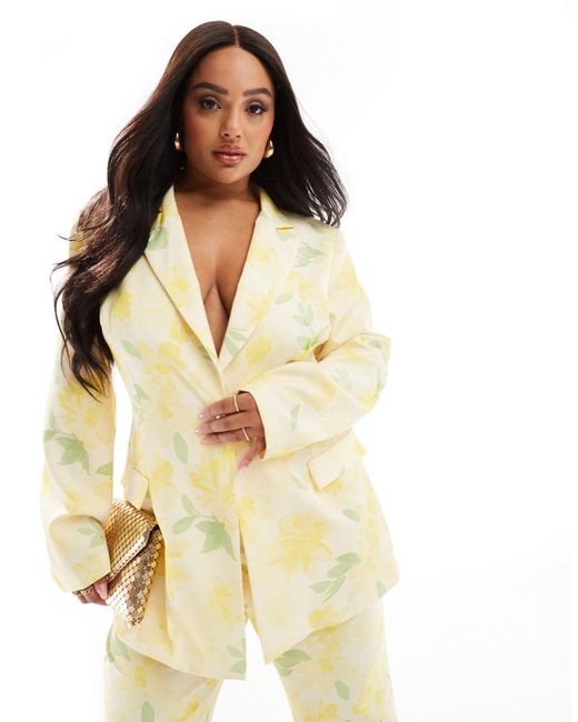 ASOS Yellow Curve Single Breasted Tailored Suit Blazer