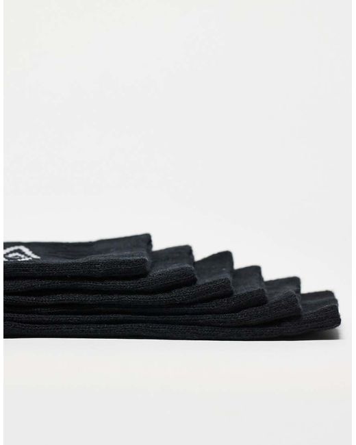Umbro Black 3 Pack Crew Socks
