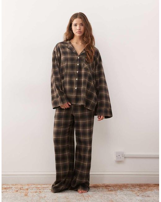 Weekday Brown Co-ord Lounge Oversized Shirt