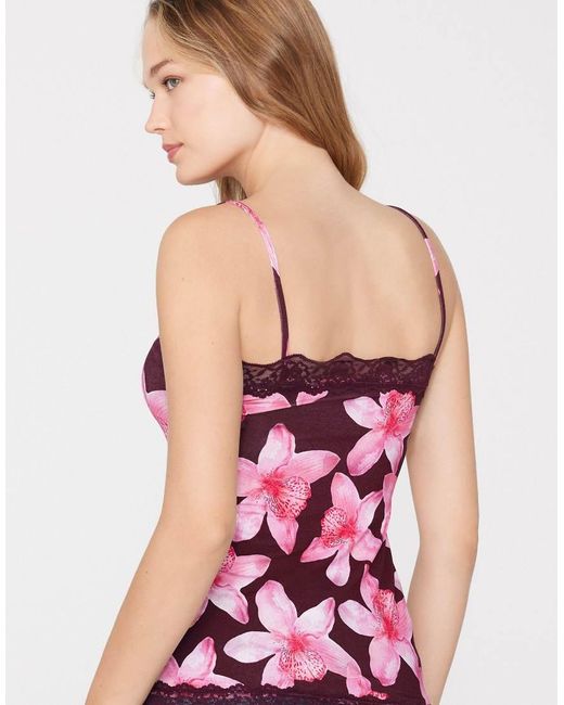 Tezenis Pink V-Neck Camisole With Lace Insert