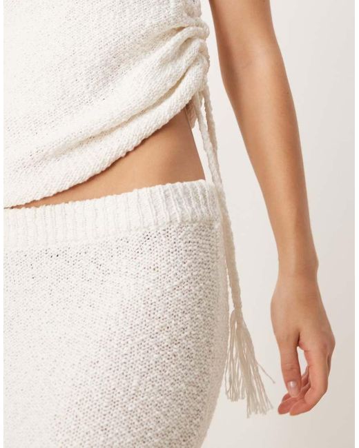 ASOS Natural Knitted Slub Midaxi Skirt Co-Ord