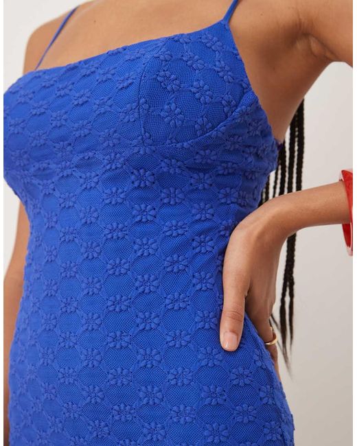 Bardot Blue Adoni Mesh Midi Dress