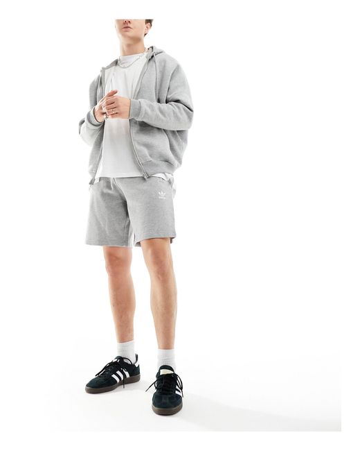 Trefoil essentials - pantaloncini grigi di Adidas Originals in White da Uomo