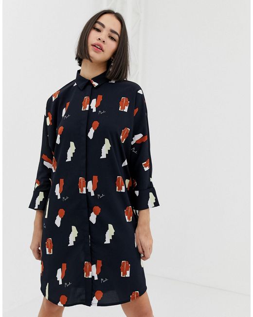 Monki Denim Oversized Shirt Dress in 