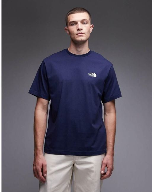 The North Face Oversized T-Shirt Met Kampvuurprint Op De Achterkant in het Blue voor heren