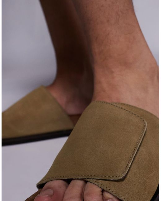ASOS – slider-sandalen in Brown für Herren