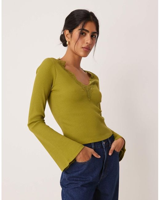 ASOS Green – geripptes oberteil