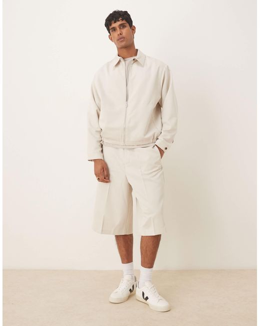 ASOS Natural Smart Oversized Blouson Jacket for men