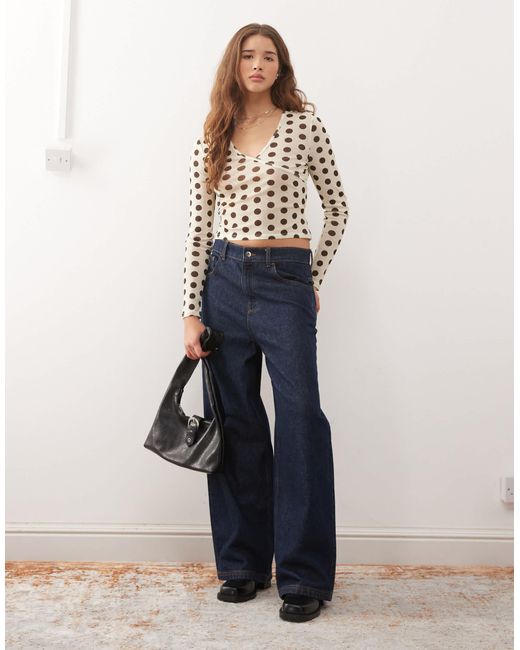 Collusion Natural Mesh Wrap Top