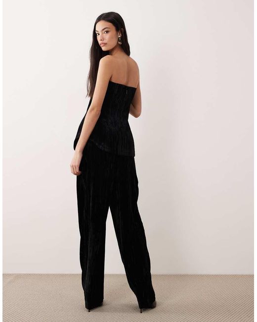 ASOS Black Tailored Velvet Tapered Trousers Co-ord