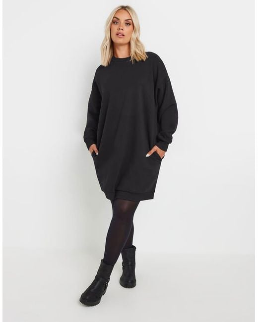 Yours Clothing Black Sweatshirt Dress
