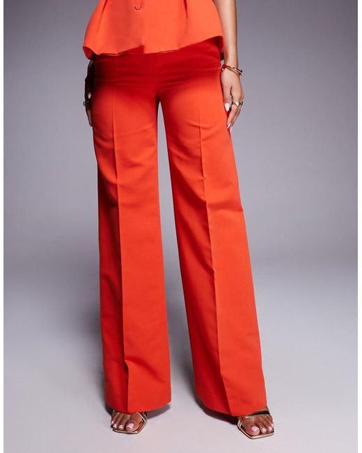 Mango Red Pleat Front Tailo Pants