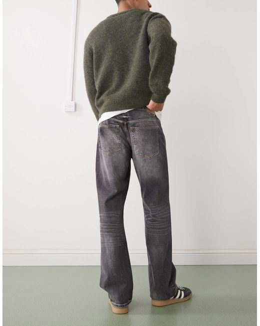 Weekday Gray Meteor Low Rise Relaxed Straight Leg Jeans for men