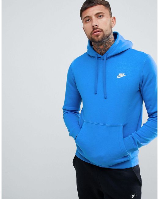 Nike Blue Club Swoosh Pullover Hoodie for men