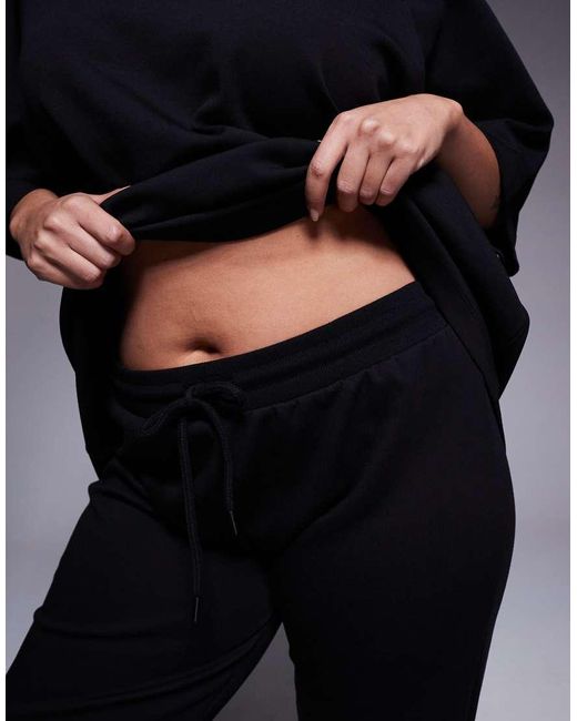 ASOS Black Asos Design Curve Co-ord Interlock Flared jogger