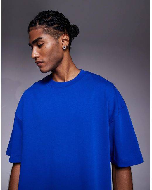 Icon - t-shirt oversize en coton épais à séchage rapide 4505 pour homme en coloris Blue