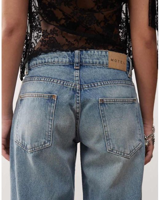 Motel Blue Roomy Extra Wide Low Rise Jeans