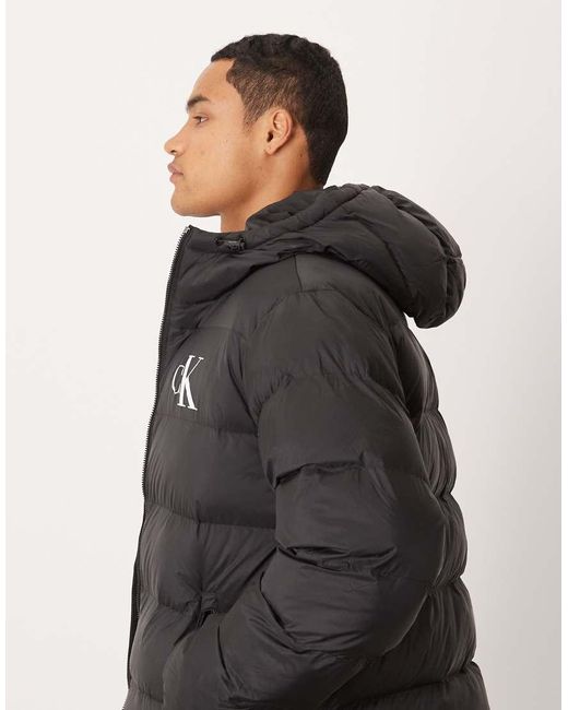 Calvin Klein Black Calvin Klein Keans Monologo Puffer Jacket for men