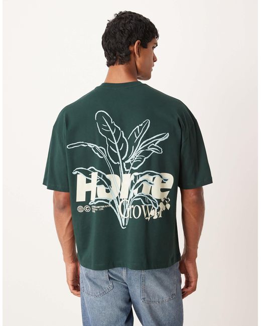 ASOS – kastiges oversize-t-shirt in Green für Herren