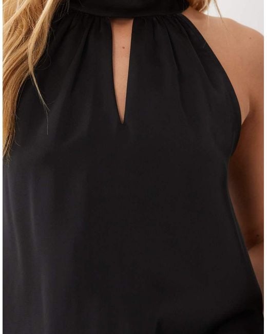 Vila Black Satin Halter Neck Top