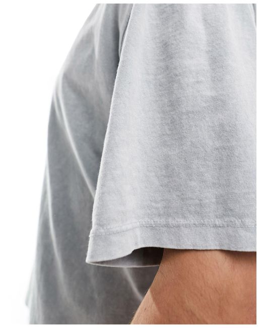 T-shirt coupe carrée - délavé Bershka pour homme en coloris Gray