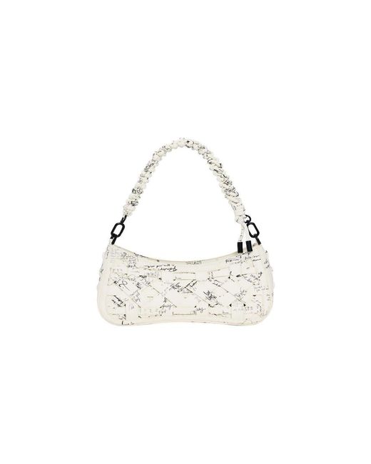 Desigual White Small Braided Lettering Bag