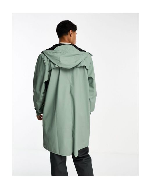 12020 - giacca impermeabile chiaro taglio lungo con cappuccio da Uomo di  Rains in Verde | Lyst