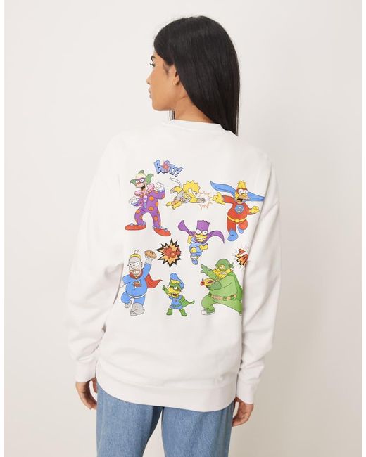 ASOS White Unisex Oversized Sweat With The Simpsons Print