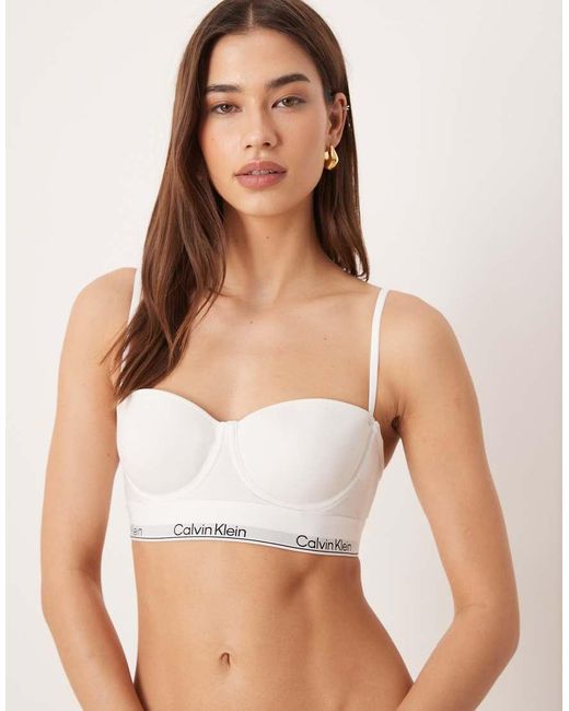 Calvin Klein White Icon Cotton Modal Lightly Lined Balconette Bra