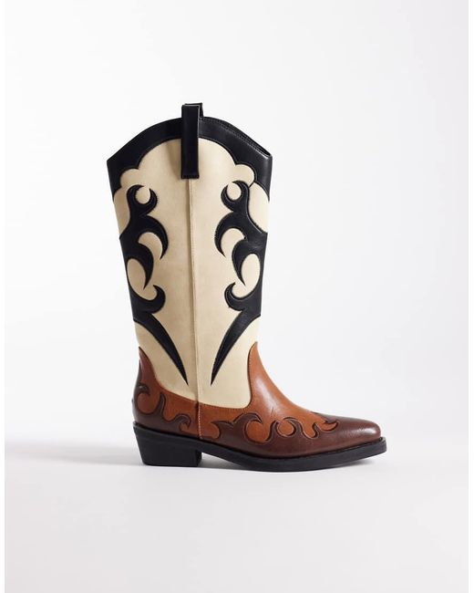 Public Desire White Celia Western Boots