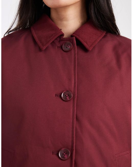 Pieces Red Short Jacket With Cord Collar Detail