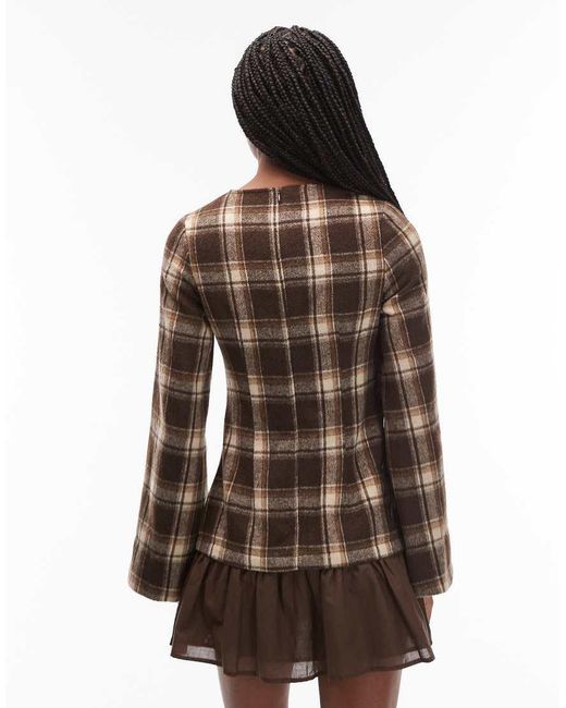 ASOS Brown Hybrid Dropped Waist Mini Dress