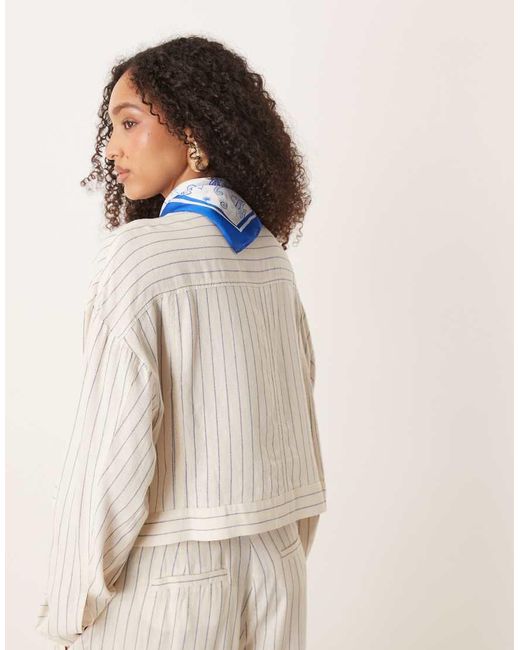 Aware Natural Linen Touch Buttondown Top Co-ord