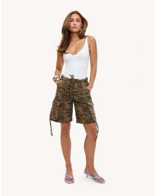 Loavies Natural Dancing Till Sunrise Cargo Shorts With Camo Print