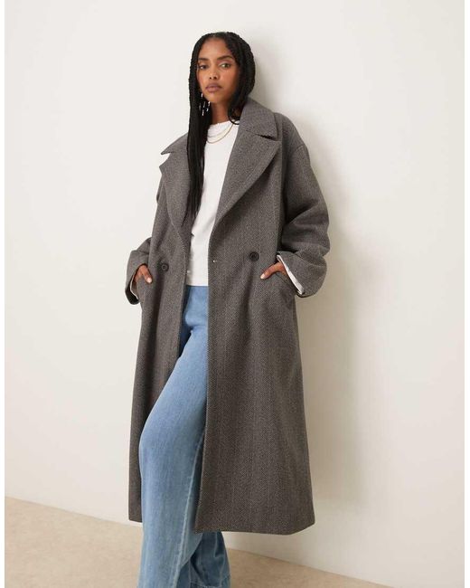 Glamorous Natural Chevron Coat