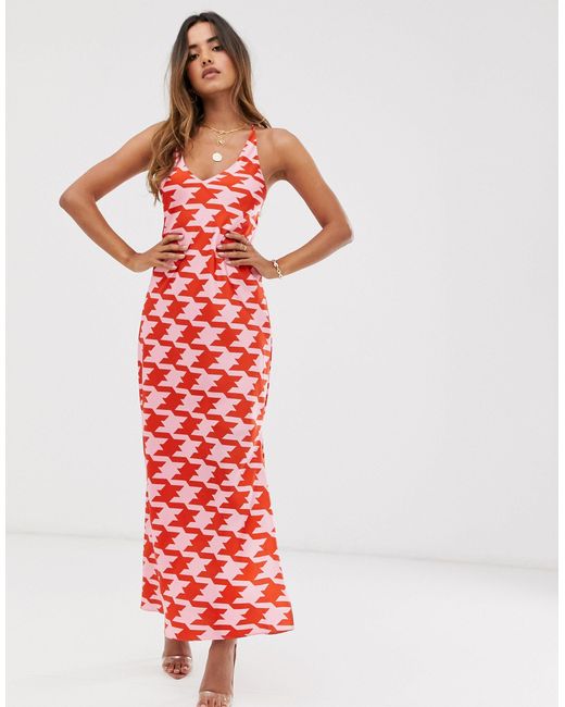 River Island Denim Maxi Slip Dress in 