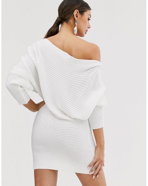 white off the shoulder jumper dress
