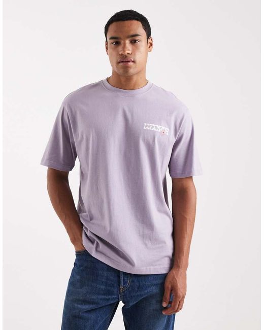 Only & Sons White Relaxed Fit T-shirt With Lisbon Back Print for men