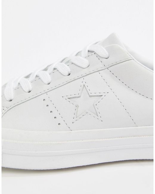 Converse One Star Triple Leather Sneakers in White | Lyst