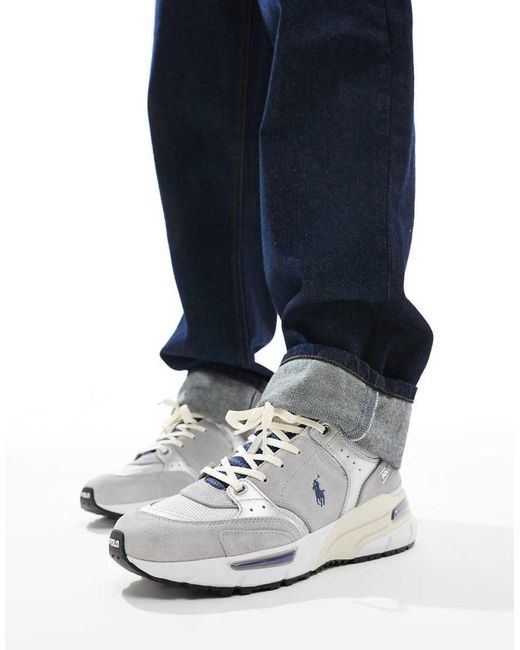 Polo Ralph Lauren Blue Trackster 250 Trainer With Logo for men