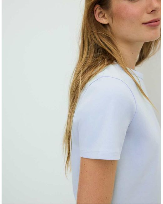 Stradivarius Blue Basic Regular Soft-Touch T-Shirt