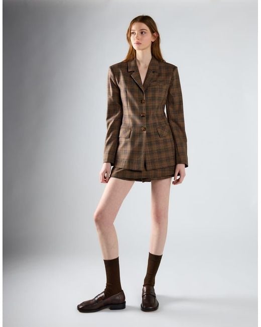 Glamorous Brown Button Front Blazer