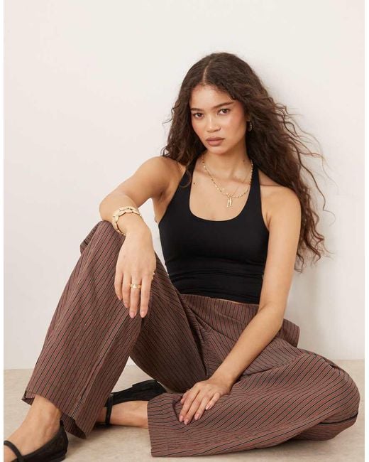Free People Brown Clean Lines Racerback Tank Top