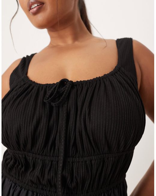 Asos design curve - robe longue en coton mélangé ASOS en coloris Black