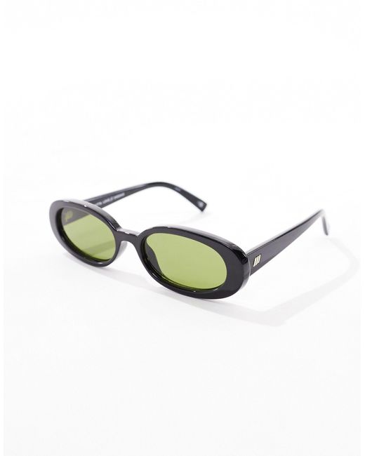 X asos - outta love - occhiali da sole ovali neri con lenti verdi di Le Specs in Black