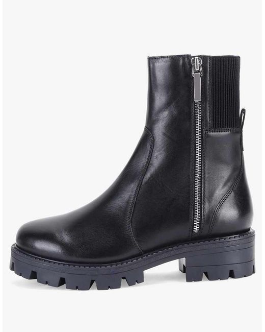 OFF THE HOOK Black 'Harrogate' Leather Side Zip Ankle Boots