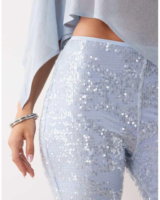 ASOS Blue Sequin Capri Pants